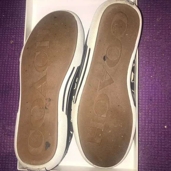 COACH *Authentic* 5.5 ETTA Heritage Stripe Blk/Wht Signature sneakers - Picture 12 of 13